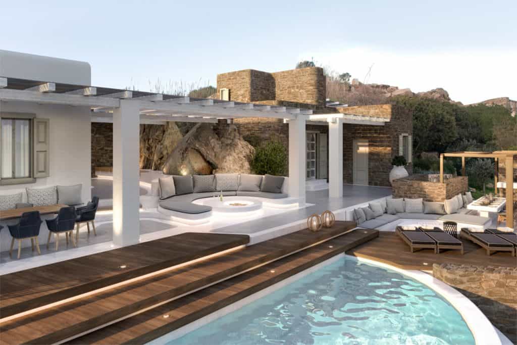 Villa Myrrini in Mykonos, Greece, outdoors, by Olive Villa Rentals