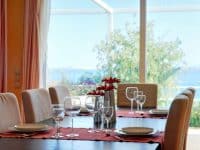 Villa Ligeia in Corfu Greece, dining room, by Olive Villa Rentals