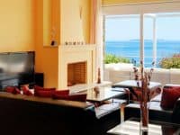 Villa Ligeia in Corfu Greece, living room 2, by Olive Villa Rentals