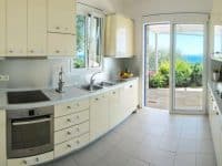 Villa Rhea in Corfu Greece, kitchen, by Olive Villa Rentals