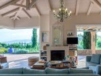 Villa Dantea in Porto Heli Greece, living room, by Olive Villa Rentals