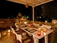 Pool Villa Selene in Skopelos Greece, dining table 7, by Olive Villa Rentals