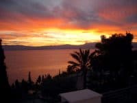Villa Camelia in Spetses Greece, sunset, by Olive Villa Rentals