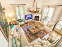 Villa Veneta in Spetses Greece, living room, by Olive Villa Rentals