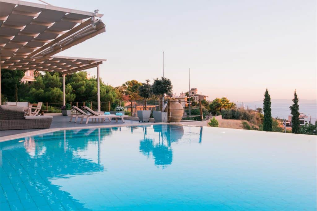 Villa Serenity in Athens, pool view