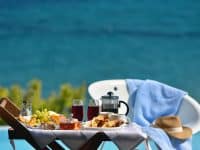 Villa Azzuro in Aegina Greece, breakfast, by Olive Villa Rentals