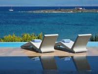 Villa Azzuro in Aegina Greece, pool view, by Olive Villa Rentals