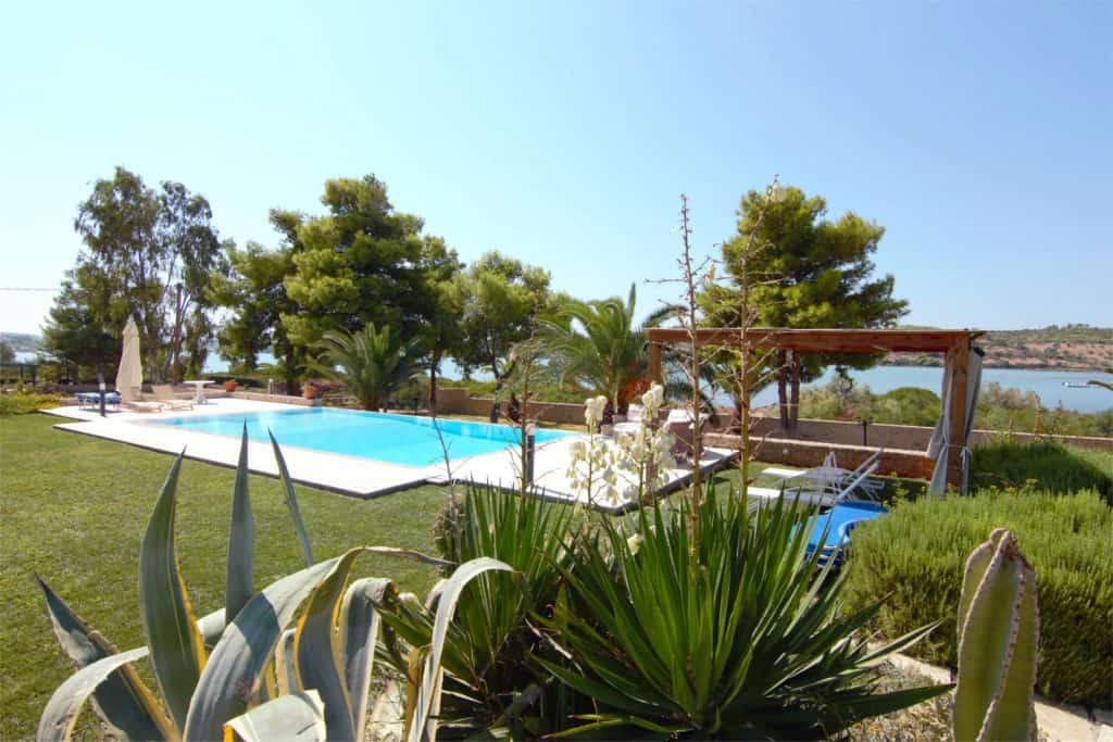 Villa Dahlia in Porto Heli Greece, pool view, by Olive Villa Rentals