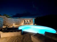 Villa-Aquila-Corfu-by-Olive-Villa-Rentals-exterior-lights-night-pool-area