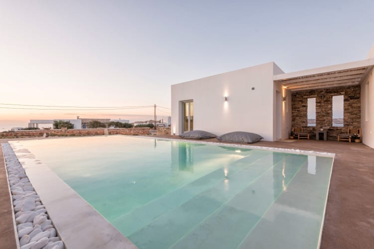 small-Villa-Blanche-Paros-by-Olive-Villa-Rentals-pool-area-night