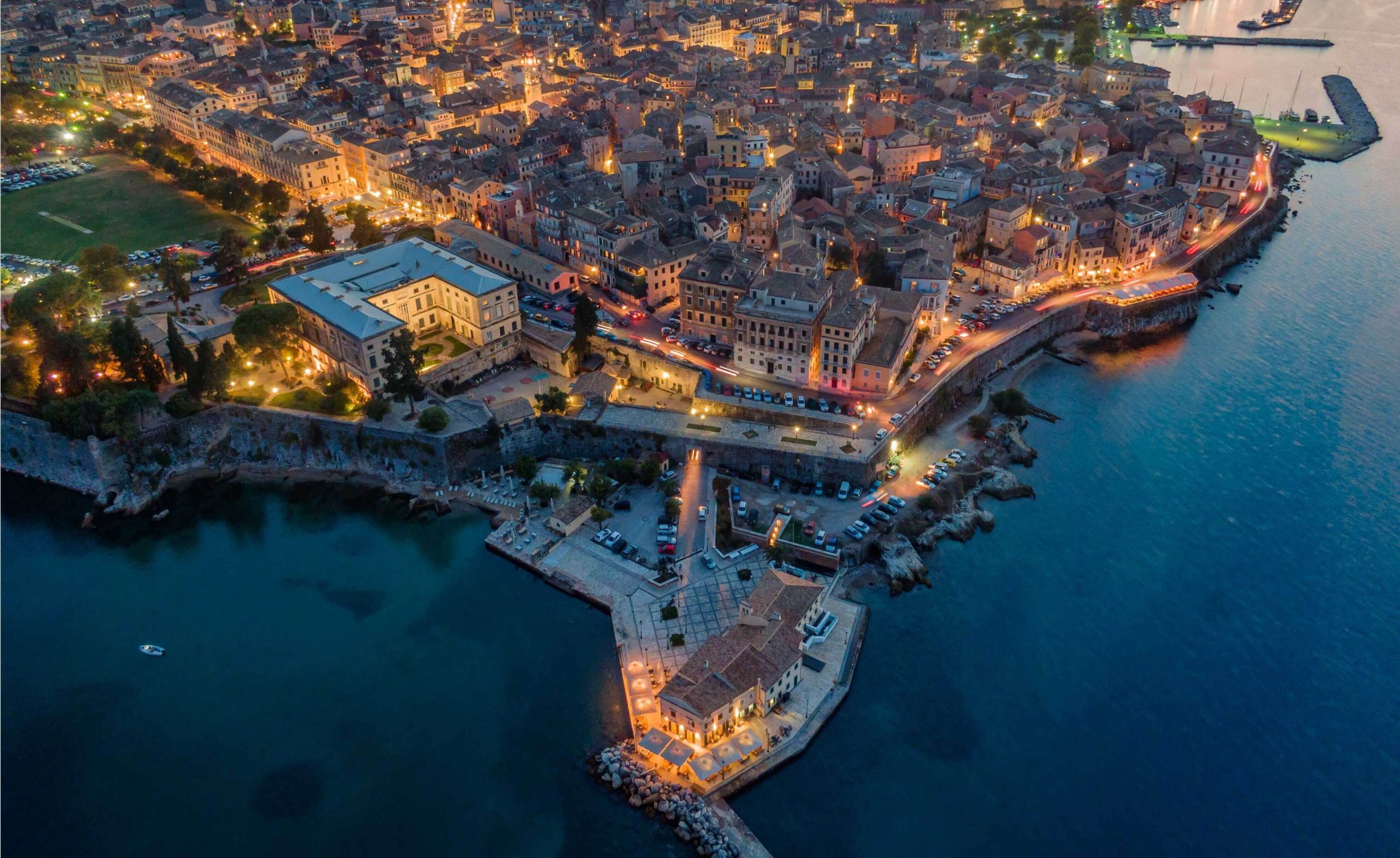 Corfu town aerial picture