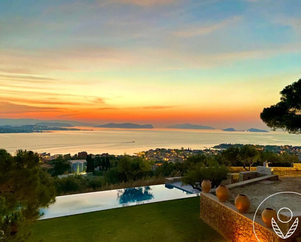 Villa Aloni view during sunset