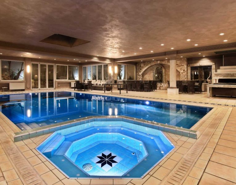 Villa Aristi in Athens, indoor swimming pool, by Olive Villa Rentals