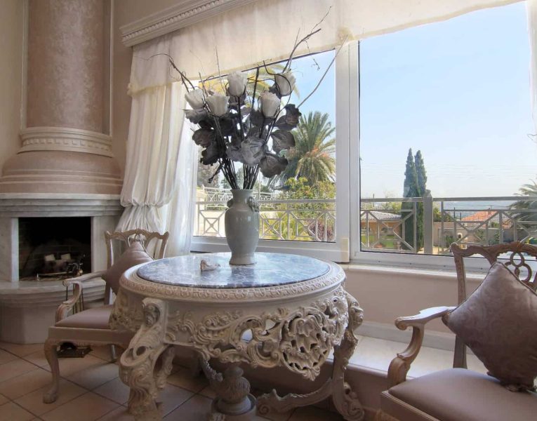 Villa Aristi in Athens, indoor living room, by Olive Villa Rentals