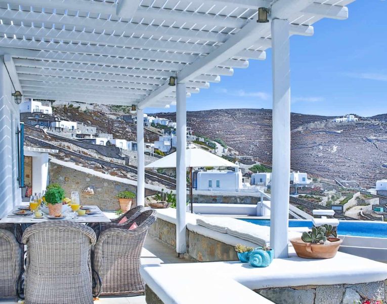 Villa Adelasia in Mykonos Greece, outdoors, by Olive Villa Rentals
