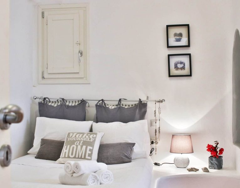 Villa Adelasia in Mykonos Greece, bedroom, by Olive Villa Rentals