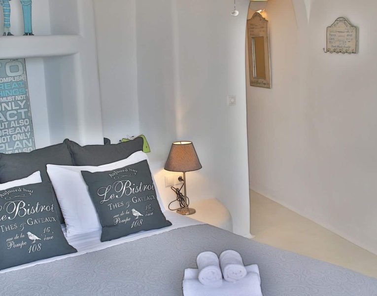 Villa Adelasia in Mykonos Greece, bedroom, by Olive Villa Rentals