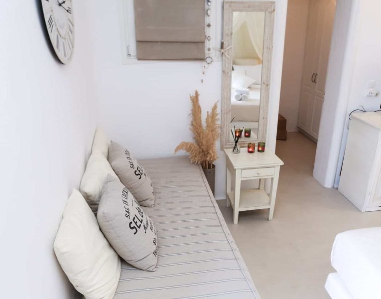 Villa Adelasia in Mykonos Greece, bedroom, by Olive Villa Rentals