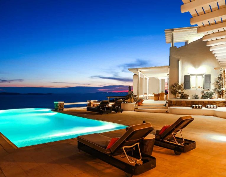 Villa Adelasia in Mykonos Greece, pool, by Olive Villa Rentals
