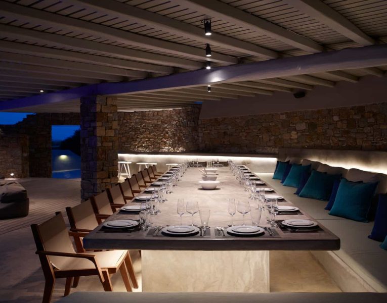 Villa-Princessa-Mykonos-by-Olive-Villa-Rentals-night-exterior-dining-area