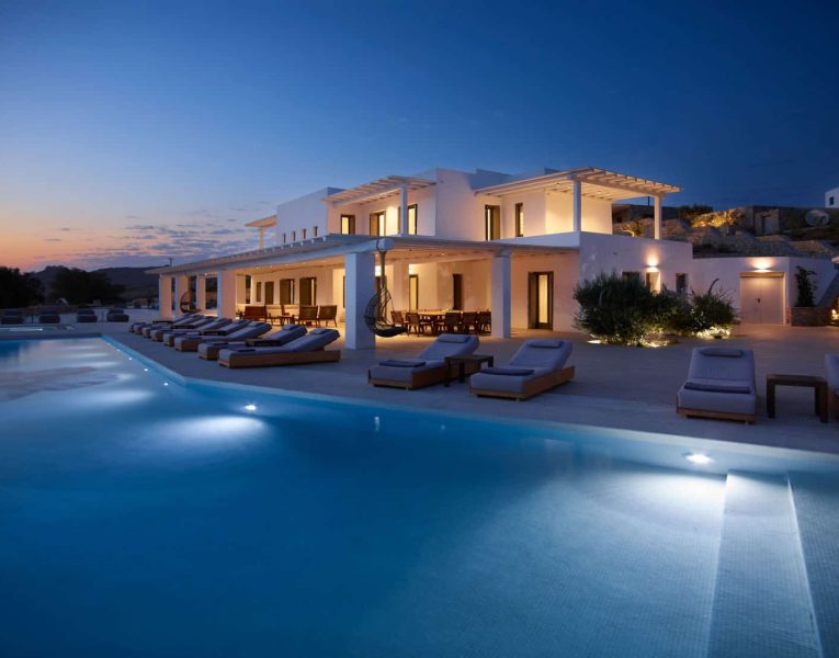 Villa-Reina-Mykonos-by-Olive-Villa-Rentals-night-exterior