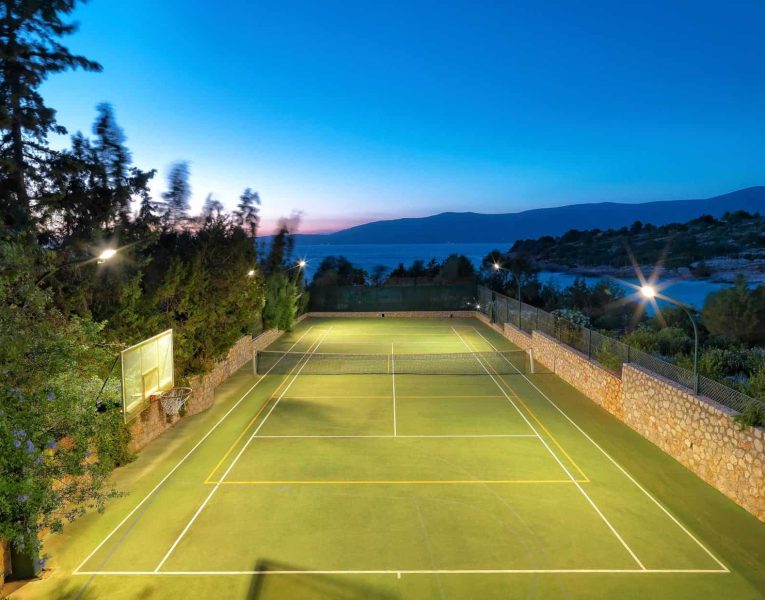 Villa Anais in Porto Heli, tennis court, by Olive Villa Rentals