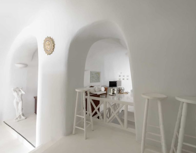 Casa Bianca in Santorini Greece, kitchen, by Olive Villa Rentals