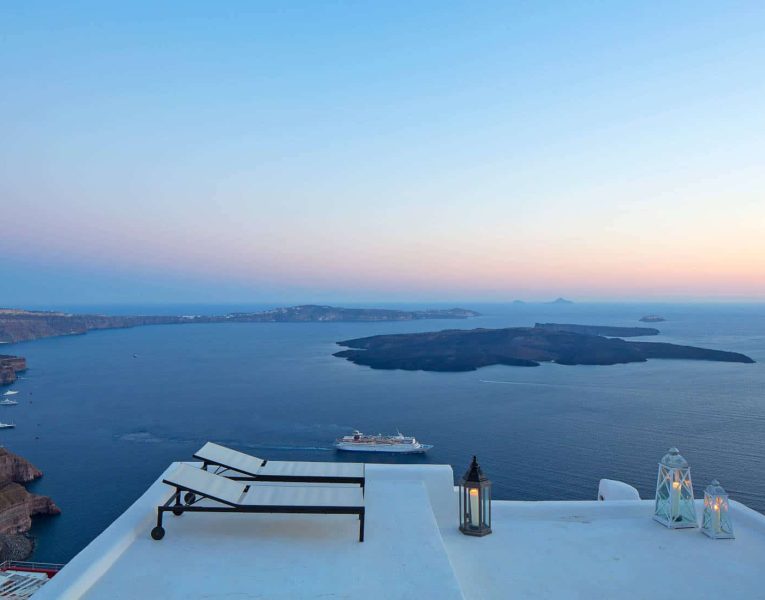 Villa Dulcinea in Santorini Greece, Sunset, by Olive Villa Rentals