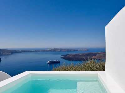 Villa Dulcinea in Santorini Greece, pool, by Olive Villa Rentals
