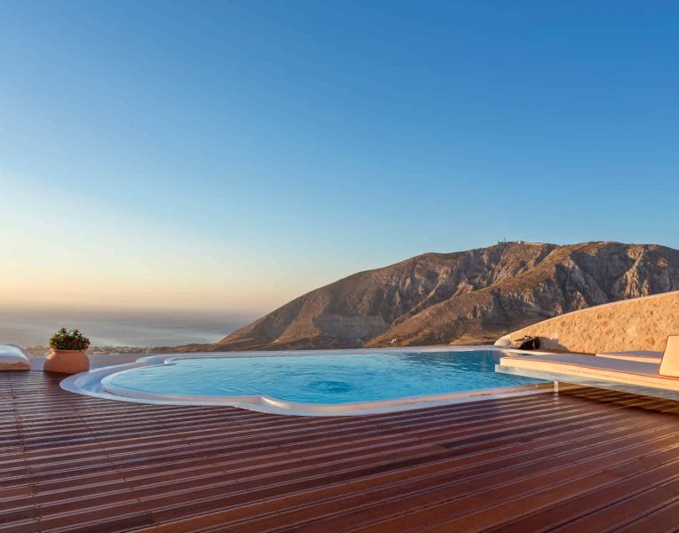 Villa Penelope in Santorini Greece, pool, by Olive Villa Rentals