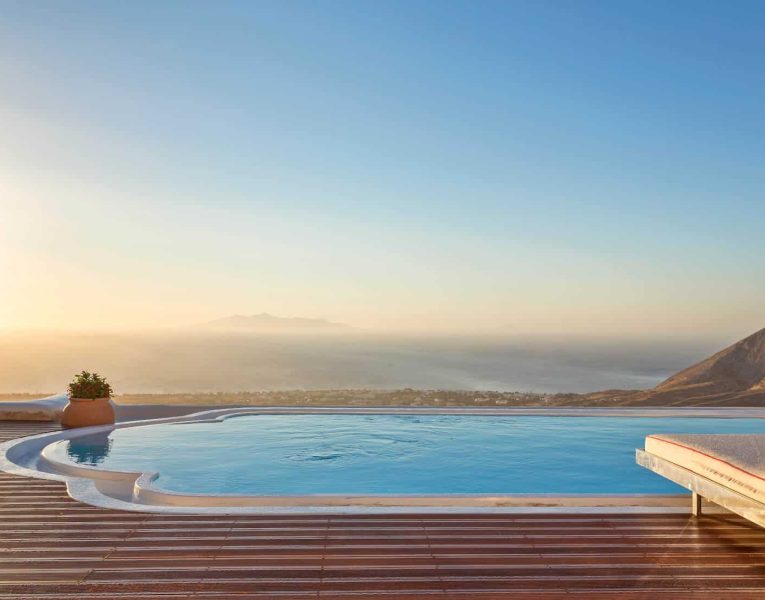 Villa Penelope in Santorini Greece, pool, by Olive Villa Rentals