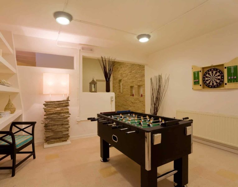 Villa Roccia Nera in Santorini Greece, foosball, by Olive Villa Rentals