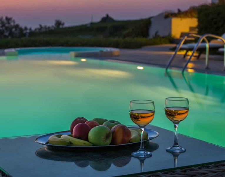 Santorini Greece, pool, by Olive Villa Rentals