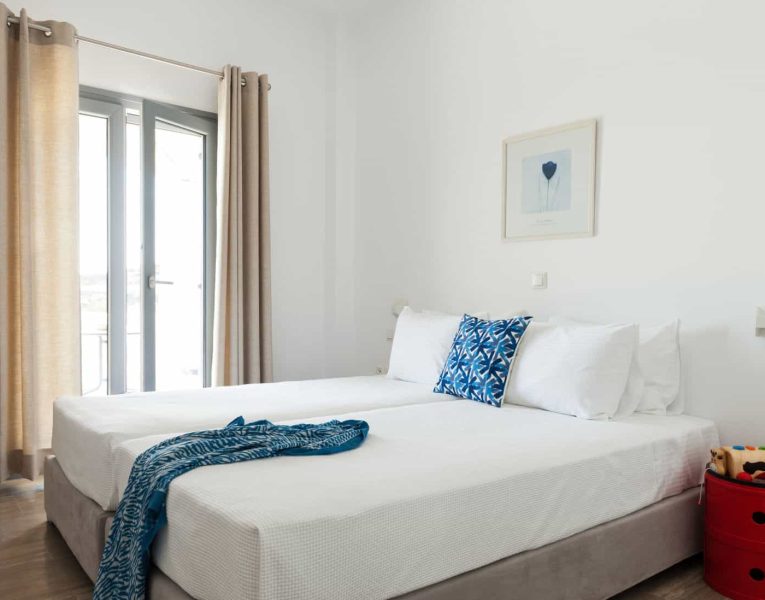 Villa Rosalin in Santorini, bedroom, by Olive Villa Rentals