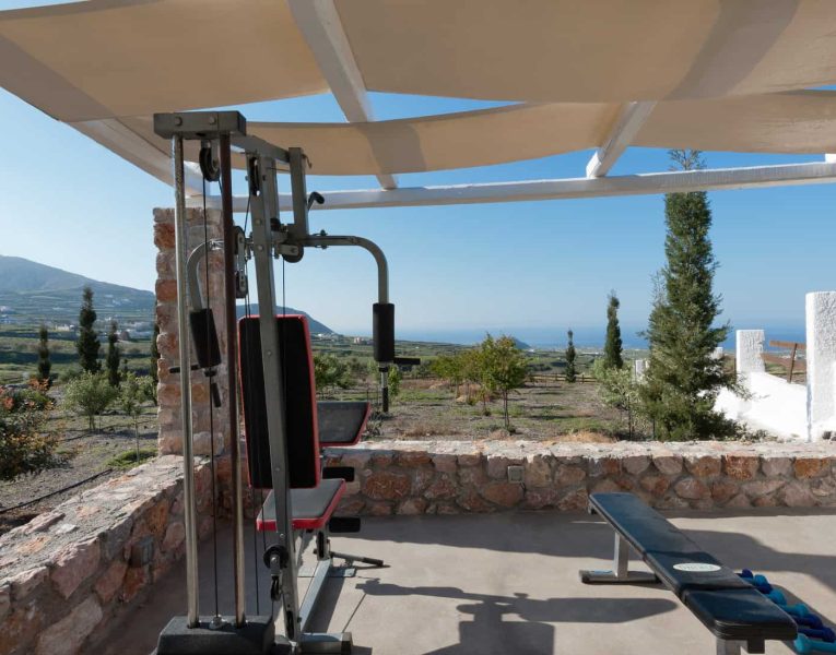 Villa Rosalin in Santorini, gym, by Olive Villa Rentals