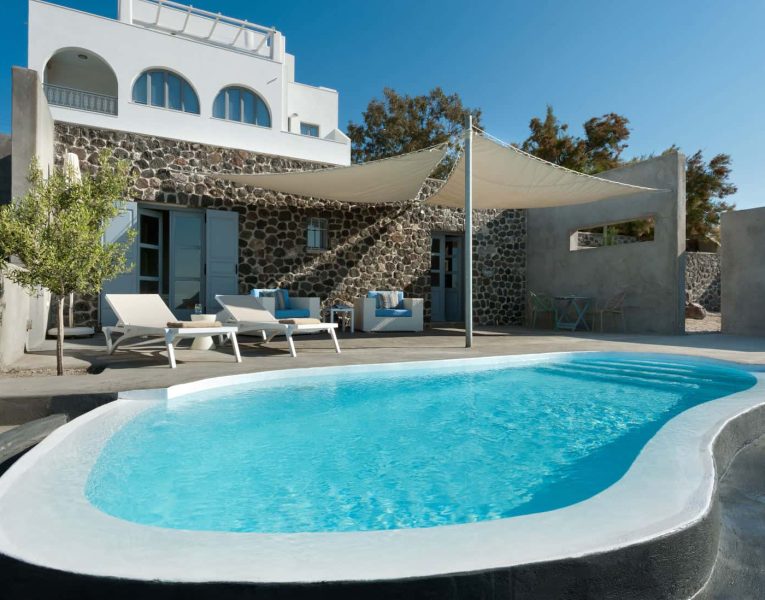 Villa Rosalin in Santorini, Pool, by Olive Villa Rentals