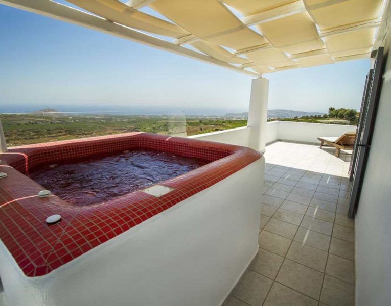 Villa Rosalin in Santorini, jacuzzi, by Olive Villa Rentals