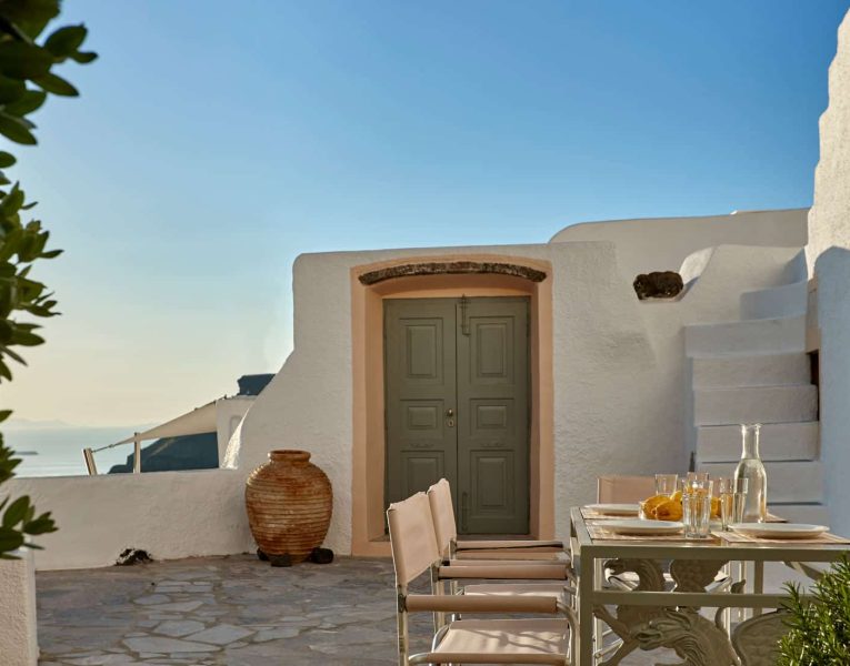 Villa Tramonto in Santorini Greece, outdoor, by Olive Villa Rentals