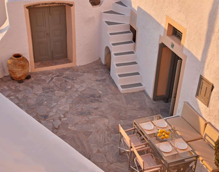 Villa Tramonto in Santorini Greece, outdoor, by Olive Villa Rentals