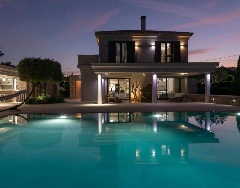 Villa-Camille-Porto Heli-by-Olive-Villa-Rentals-night-exterior-view