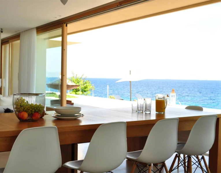 Villa Azzuro in Aegina Greece, living room, by Olive Villa Rentals
