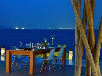Villa Azzuro in Aegina Greece, sunset view, by Olive Villa Rentals