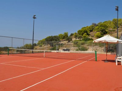 Villa Azzuro in Aegina Greece, tennis court, by Olive Villa Rentals