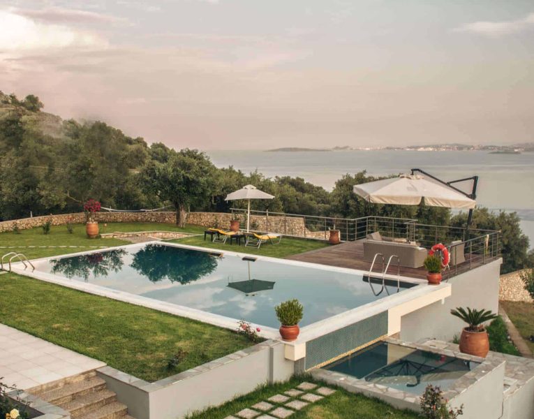 Villa-Amaya-Corfu-by-Olive-Villa-Rentals-evening-pool-area-views
