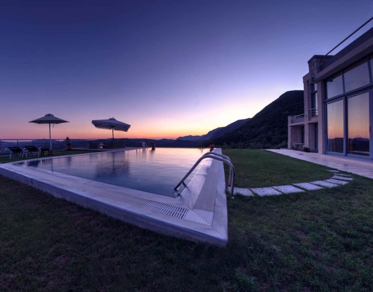 Villa-Amaya-Corfu-by-Olive-Villa-Rentals-pool-area-evening