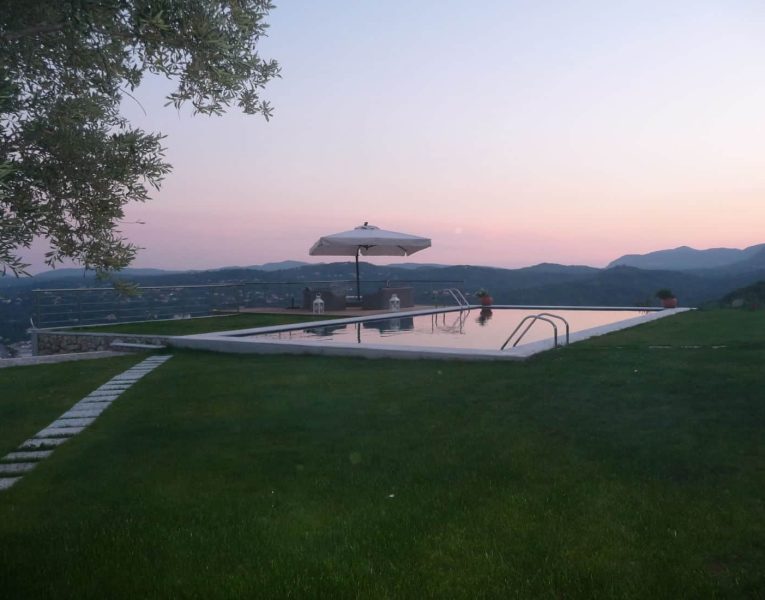 Villa-Amaya-Corfu-by-Olive-Villa-Rentals-pool-area-evening