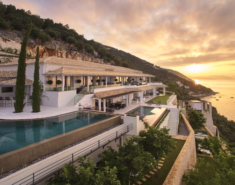 Villa-Sublime-Corfu-by-Olive-Villa-Rentals-sunset-views-pool-area