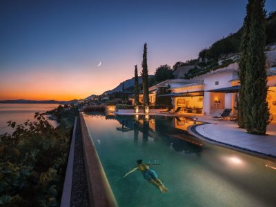 Villa-Sublime-Corfu-by-Olive-Villa-Rentals-night-pool-area
