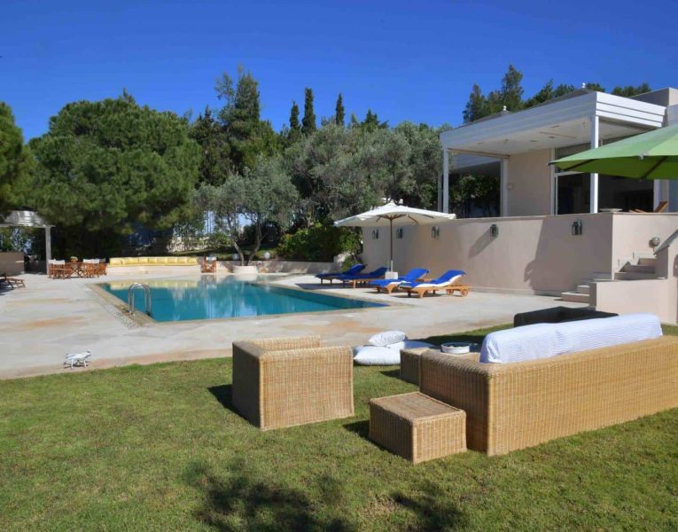 Villa- Lenora -Athens-by-Olive-Villa-Rentals-exterior-pool-area