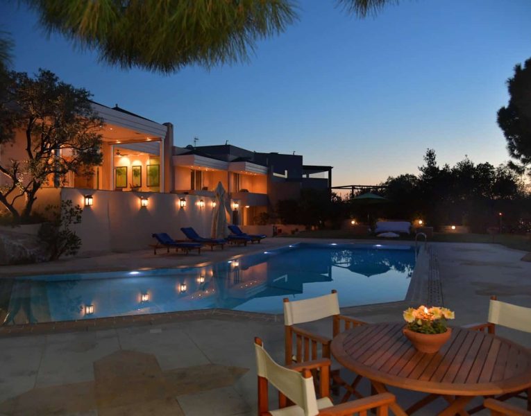 Villa- Lenora -Athens-by-Olive-Villa-Rentals-exterior-views-night